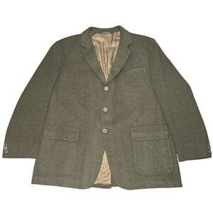Orvis Loden Schurwolle VTG Blazer Mens 48L LONG Green Wool Alpaca Jacket England